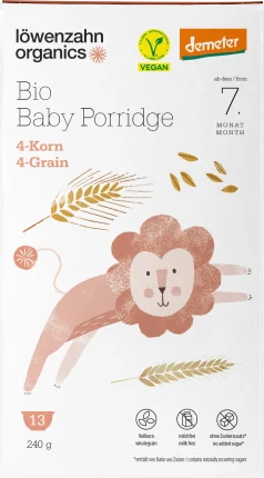 Löwenzahn Organics Porridge 4-grain from the 7th month, 240 g