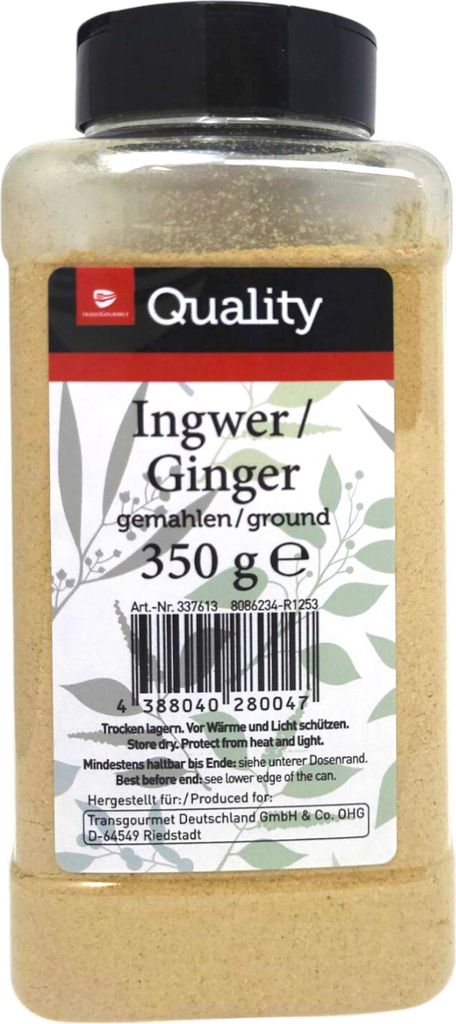 Transgourmet Quality Ginger ground 350g can stock spice Ginger