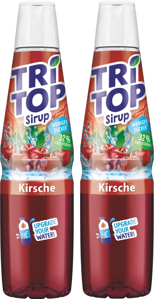Tri Top Getränke-Sirup Kirsche 600ml - wenig Zucker & kalorienarm (2er Pack)