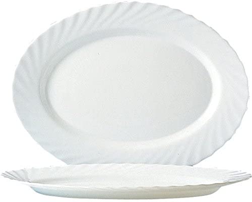Arcoroc Trianon Dinner Range Plates and Tray, 4 Platten oval 29cm