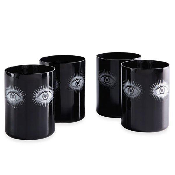 Drinking glasses Eyes Black (4 pieces) by Jonathan Adler
