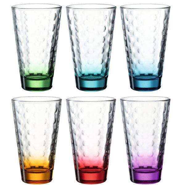 Drinking glasses Optic Colorful Large (6 pieces) from Leonardo