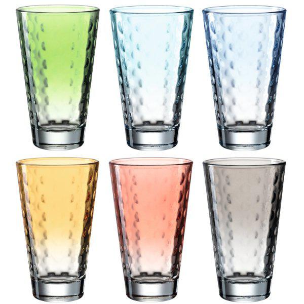 Drinking glasses Optic Pastel Colorful Large (6 pieces) from Leonardo