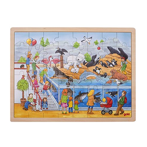 Trip To The Zoo Wooden [Goki 57744 Jigsaw Puzzle (48 Pieces)