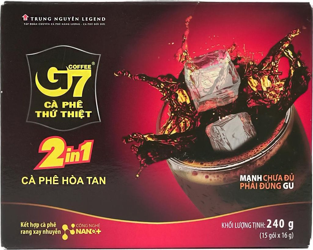 Trung Nguyen G7 Ca Phe Den Da Black Iced Coffee 2in1 240g