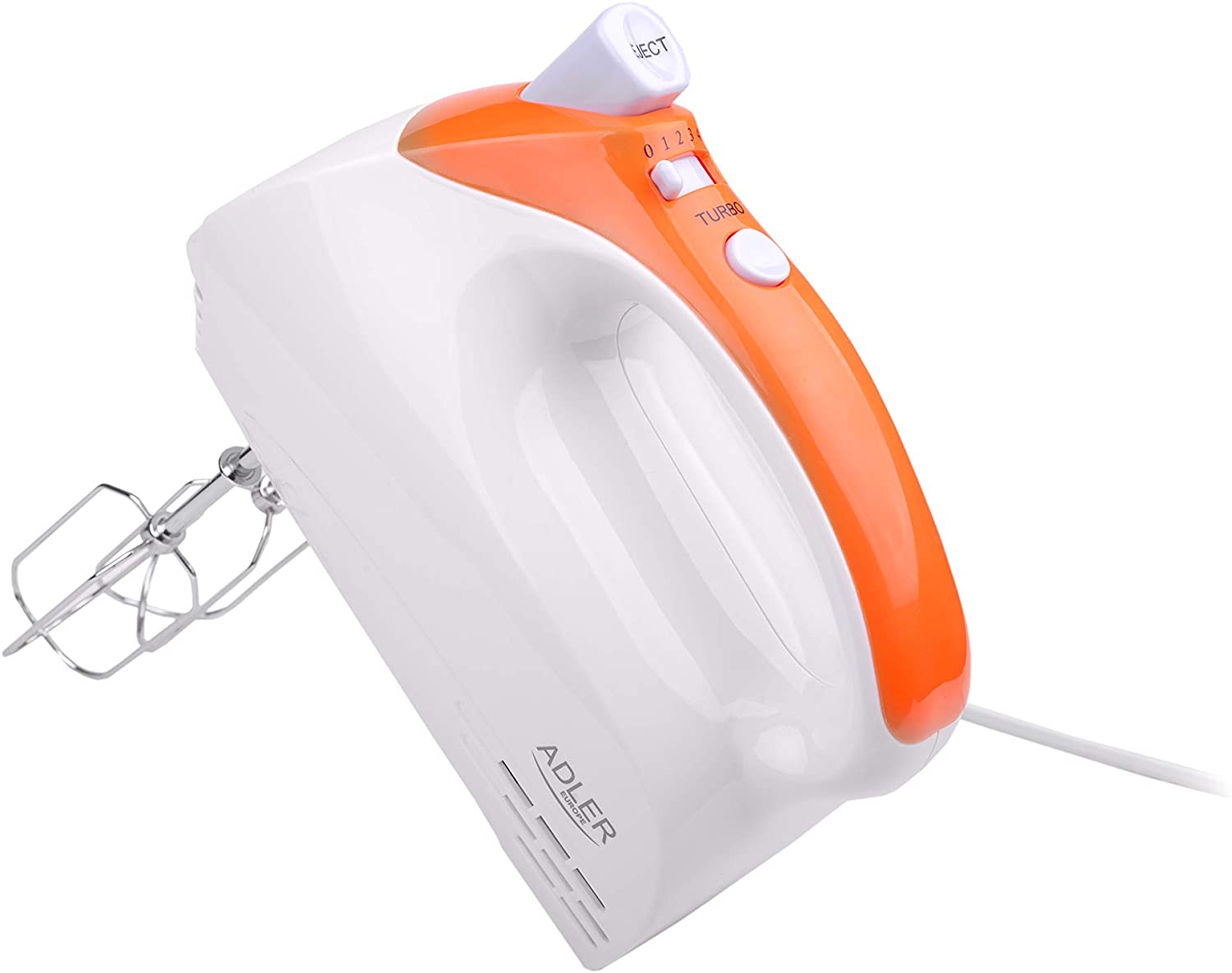 Hand Mixer Hand Blender Professional Stainless Steel Mixer 300 Watt Whiks and Dough Attachment from Stainless Steel (Orange)
