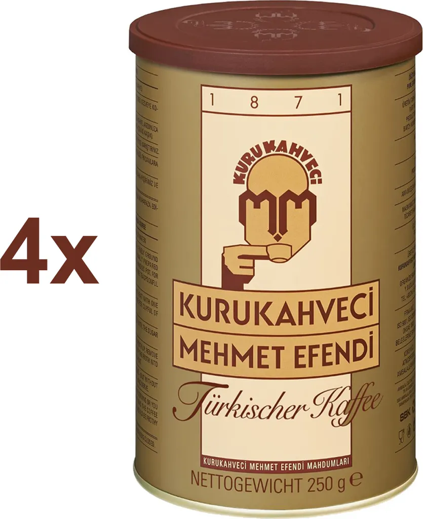 Turkish Coffee Kurukahveci Mehmet Efendi Türk Kahvesi Fine Ground 4x 250g