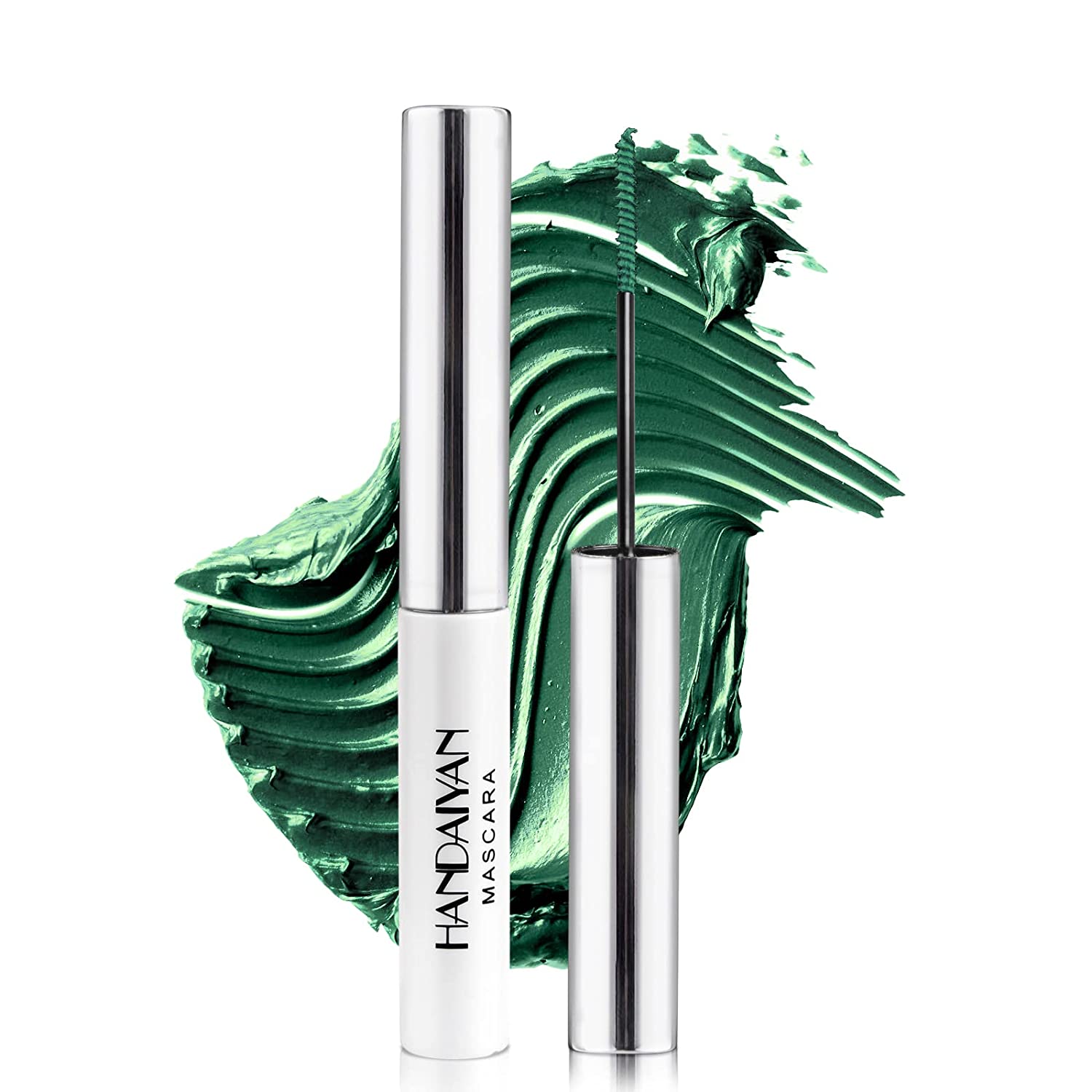 Anglicolor Colourful mascara, does not clump, waterproof and does not smear, fine brush green, black, white eyelashes for sensitive eyes (#07 green), green ‎#07