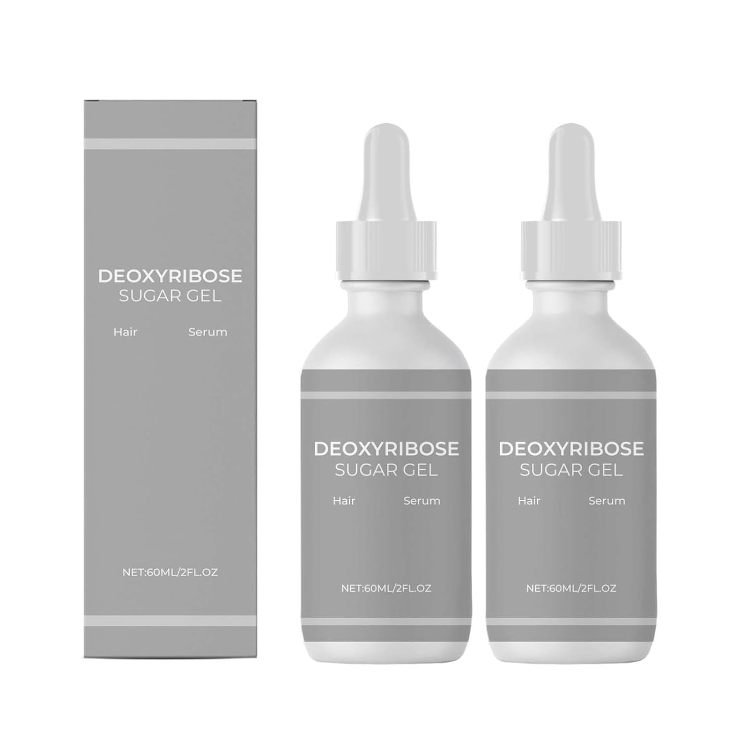 Deoxyribose Sugar Hair Growth Serum, Deoxyribose Sugar Gel for Hair Growth, Hair Thickening Gel, Mild Safe Hair Oil, for Men and Women, Pack of 2