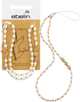 ebelin mobile phone chain with beads and hearts, 1 pc