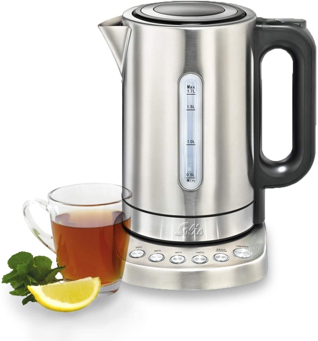 Solis Vario Temp Kettle 5516 - Kettle with Temperature Setting - Keep Warm Function - Removable Limescale Filter - 1.7 L