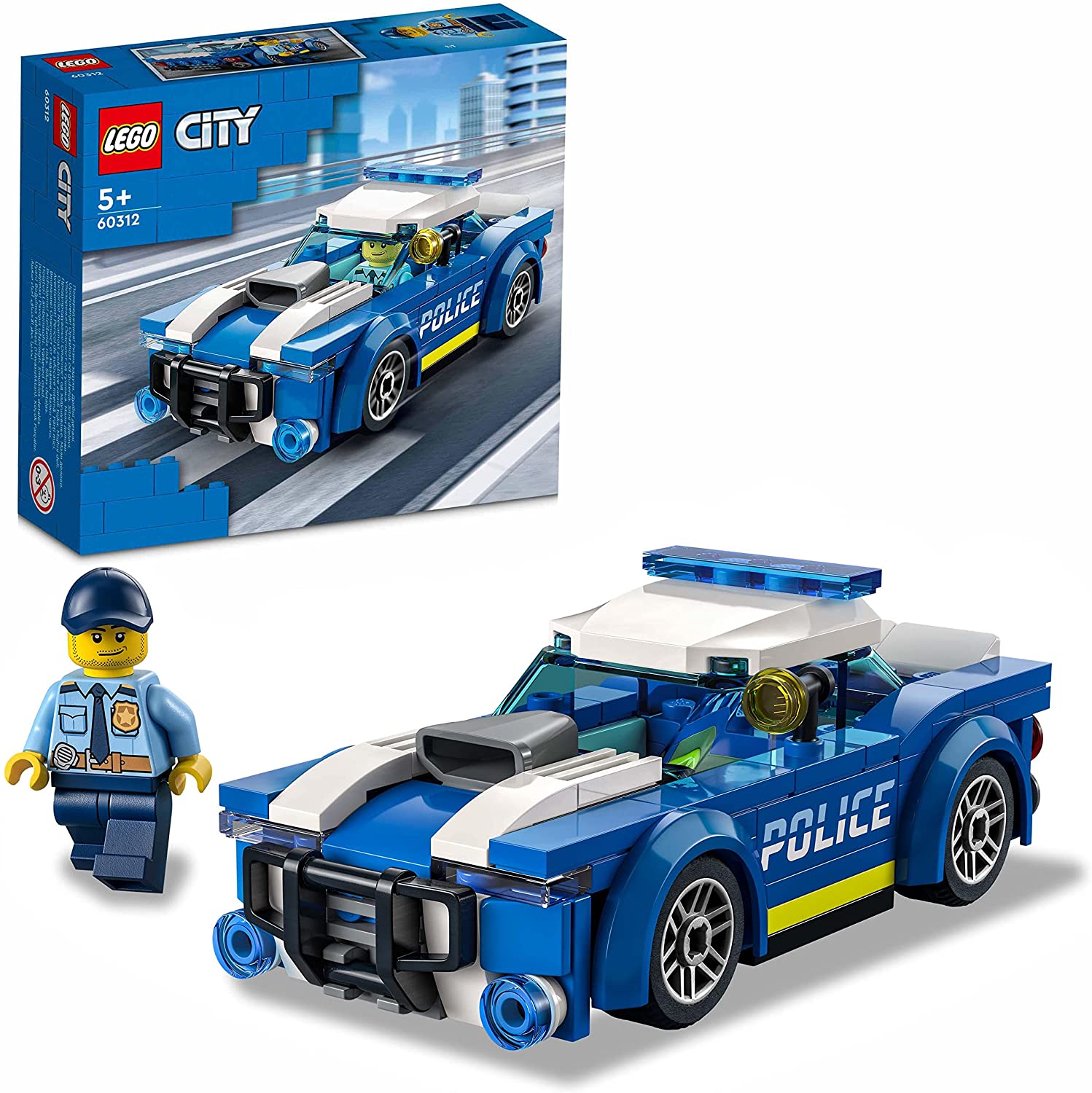 LEGO 60312 City Polizeiauto, Polizei-Spielzeug ab 5 Jahren, Geschenk für Ki