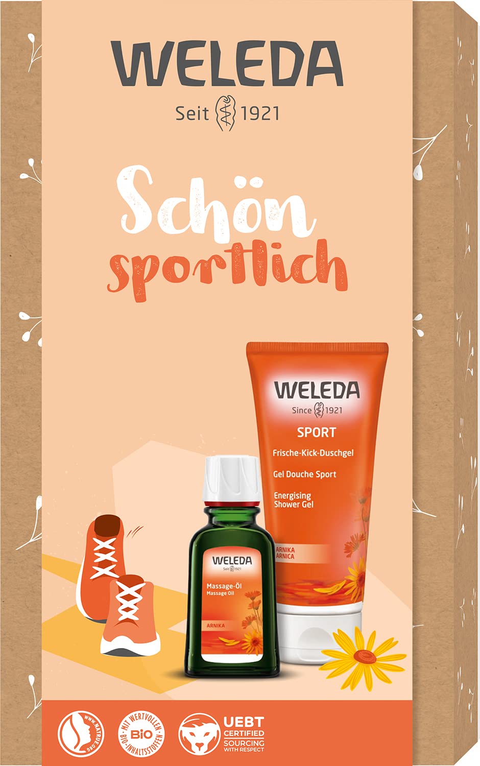 Weleda Sport 2023 Organic Gift Set Natural Cosmetics Care Gift Set Consisting of Sport Fresh Kick Shower Gel and Arnica Massage Oil Optimal and a Must-Have for Daily Body Aft Sports