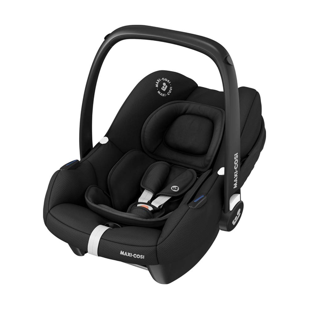 Maxi-Cosi Tinca i-Size Ultra Lightweight Group 0+ Car Seat (only 3.2kg), Includes Sun Protection, Usable from Birth up to 75cm (0-12kg), Essential Black, Black