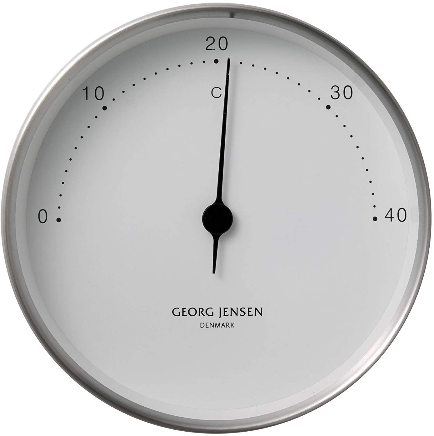 Georg Jensen Indoor Thermometer HK Stainless Steel White (10 cm)