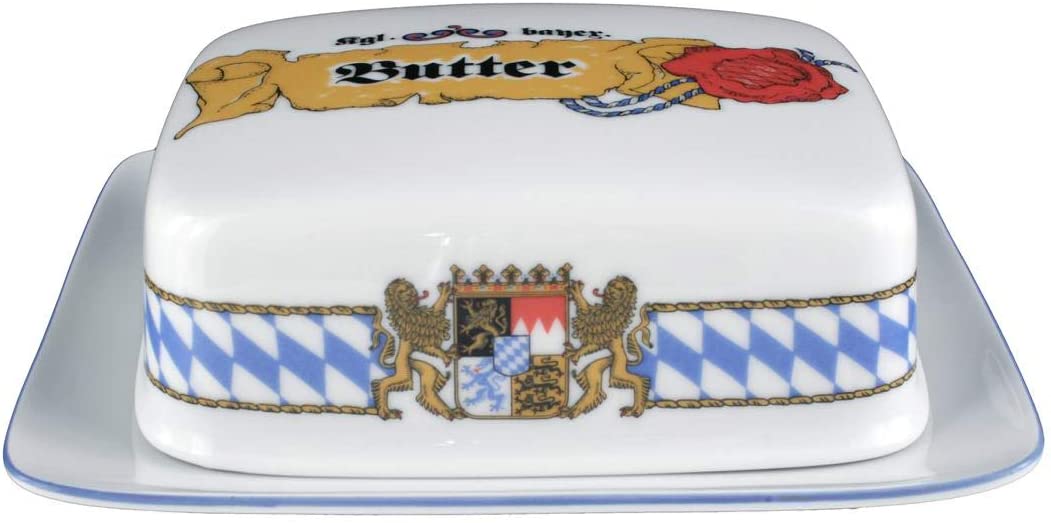 Seltmann Weiden 001.458154 Compact Bayern Butter Dish 250 g Blue/White/Yellow/Red