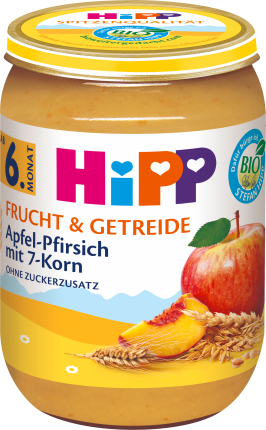 Fruit & Cereals Apple-peach with 7 grain, from the 6th month, 190 g