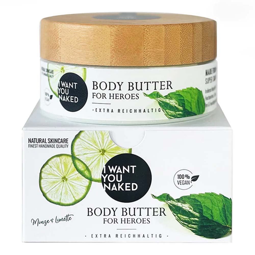 I want you naked For Heroes Mint & Lime Body Butter 200ml (1)