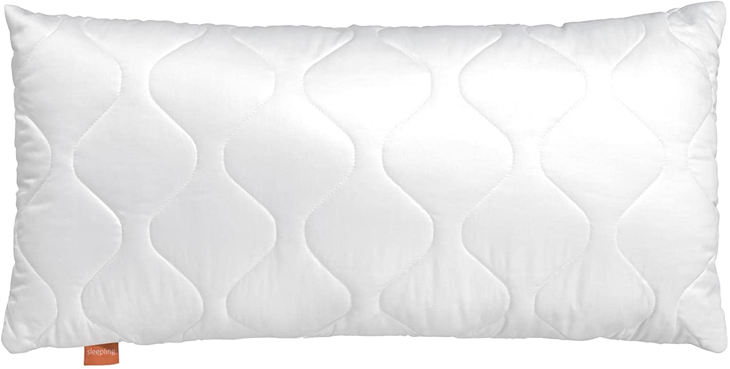 sleepling 194100 Basic 100 pillow | Hotel pillow | Ökotex | washable up to 60 degrees | Made in EU | filling quantity guarantee | size guarantee | 60 x 80 cm, white
