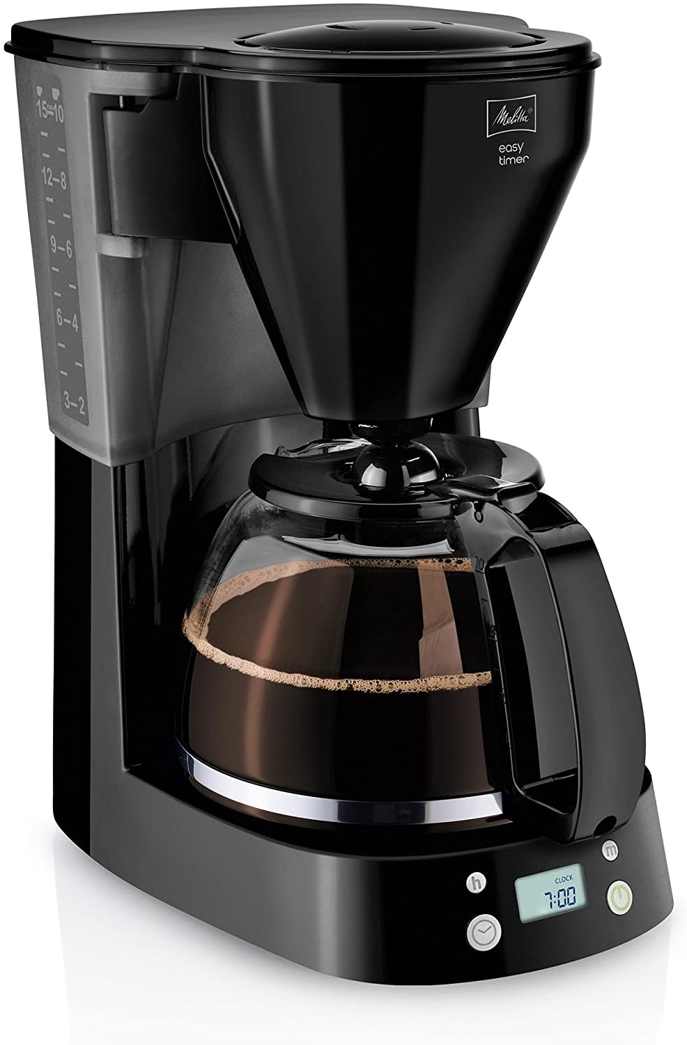 Melitta 1010-01 wh Easy Coffee Filter Machine - Gas Tank - Automatic Shut - Drip Stop - Swing Filter Black