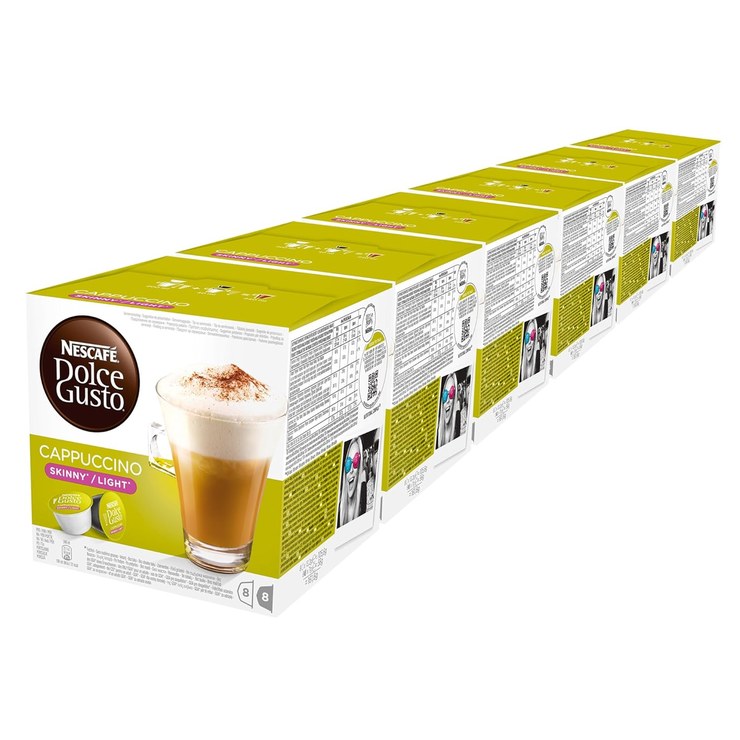 Nescafé Dolce Gusto Cappuccino Light, Less Calories, Coffee, Coffee Capsule, Pack of 6, 6 x 16 Capsules (48 Servings)