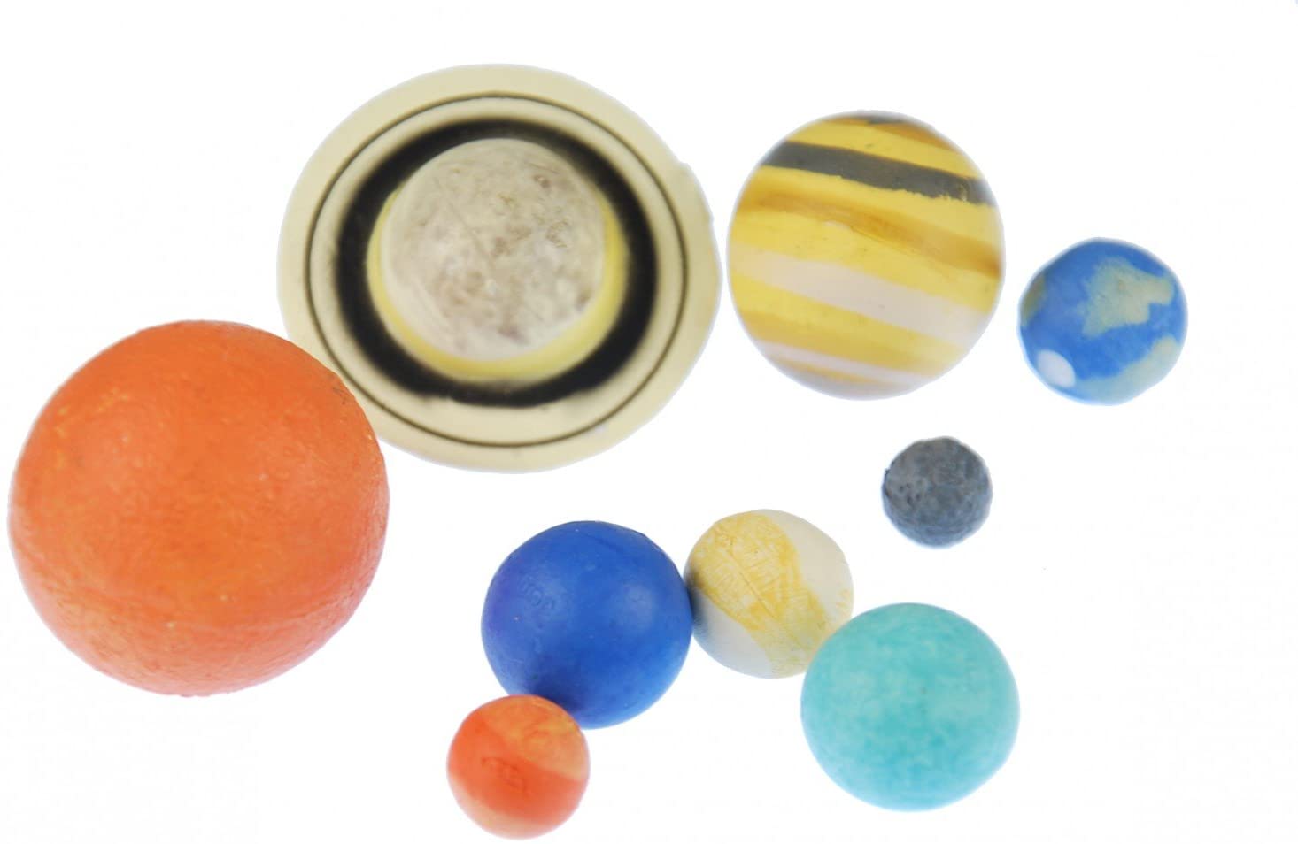 Miniblings 9X Planets Figures Stand Mini Rubber Planet Solar System Earth