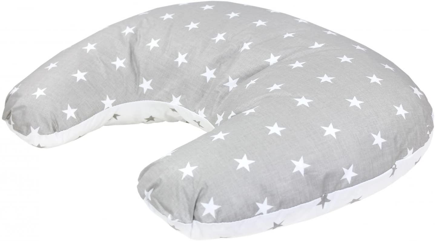 TupTam Baby Nursing Pillow Small with Cotton Cover - Constellation Grey / White