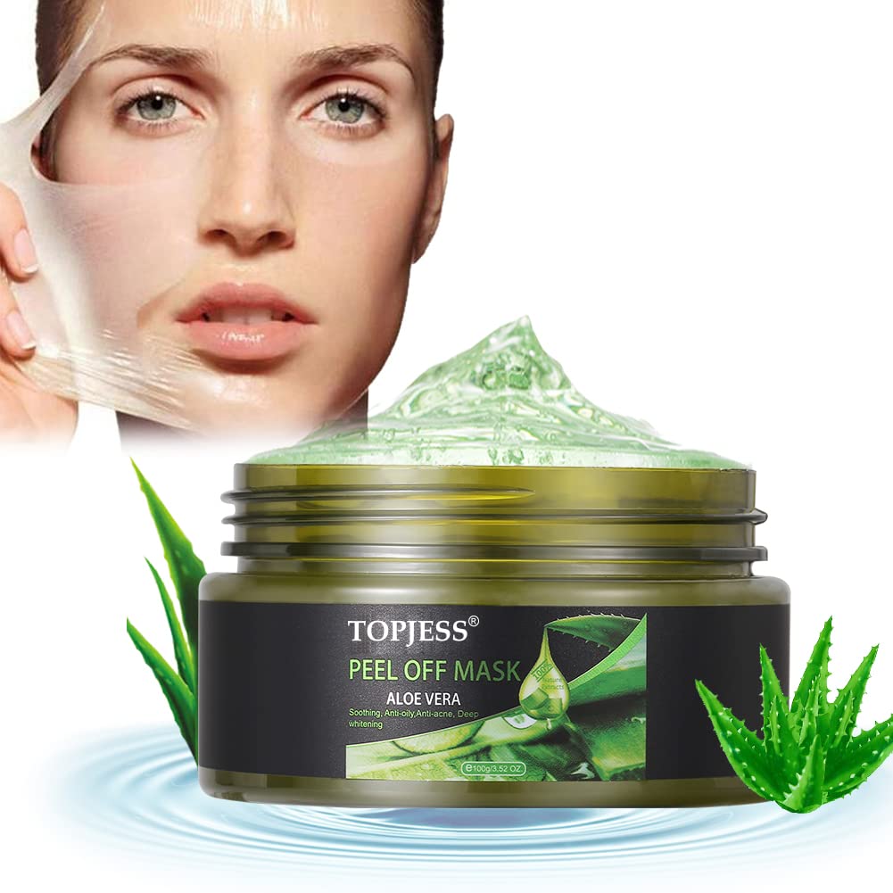 TOPJESS Blackhead Remover Mask, Blackhead Mask, Peel Off Mask, Deep Cleansing Mask, Anti-Ageing Mask, Aloe Vera Face Mask, Cleansing and Shrinking Pores, for All Skin Types, 100 g