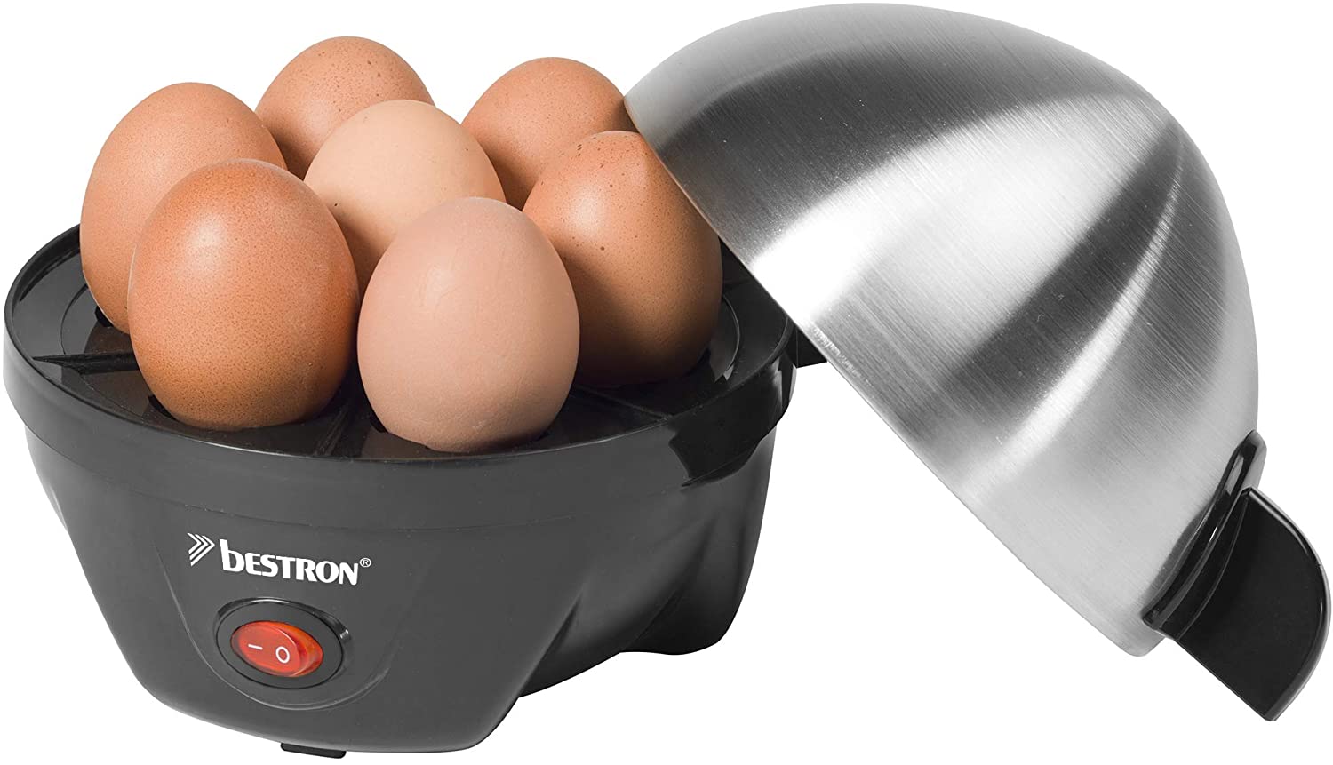 Bestron Breakfast Club 350 Watt Egg Boiler with Measuring Cup and Egg Cutte