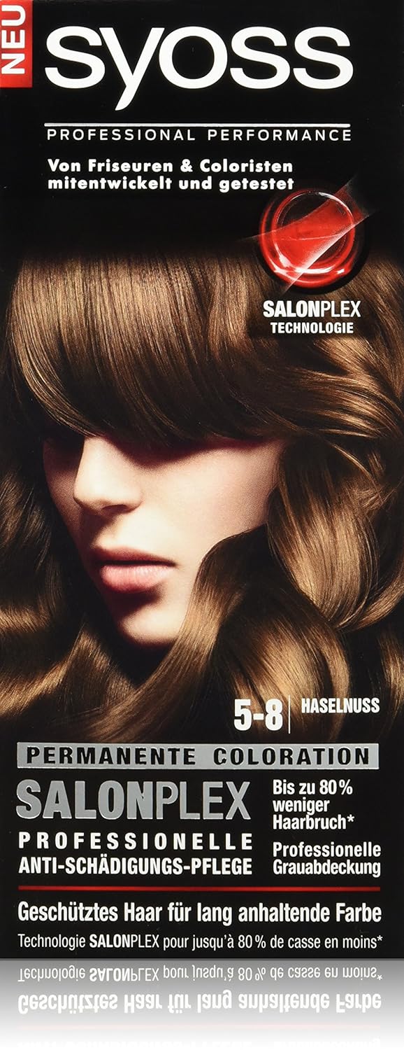 Syoss Hair Color, 5-8 Hazelnut, Pack of 3 (3 x 115 ml)