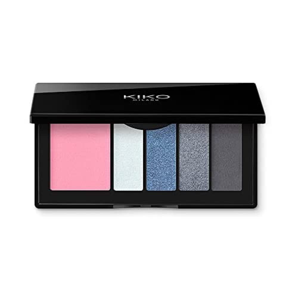 KIKO Milano Smart Eyes and Cheeks Palette 01 | Palette for Eyes and Face with 1 Blush and 4 Eyeshadow, blue symphony ‎01