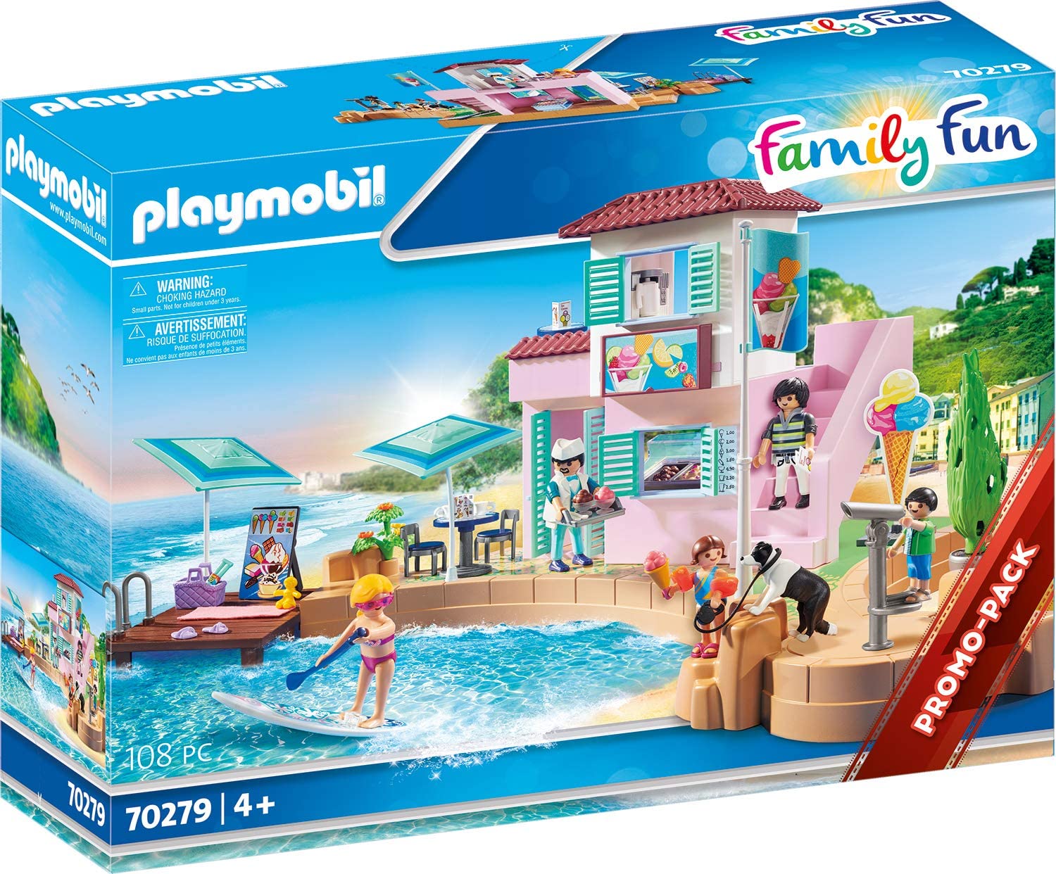 Playmobil Family Fun 70279, Ice Cream Parlour At The Harbour, For Ages 4 Ye