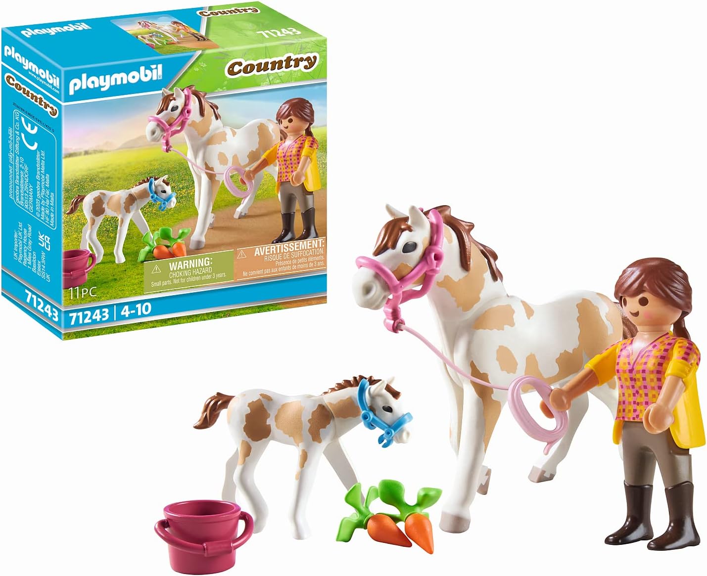 Playmobil Country 71243 Horse with Foal Animals for Riding Farm, Toy for Children Aggen 4 and Up