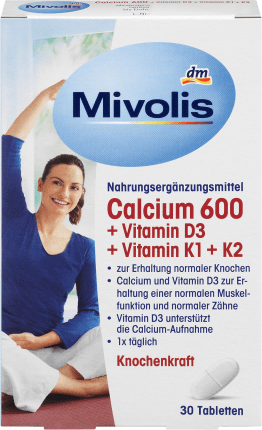 Mivolis Calcium 600 + Vitamin D3 + K1 + K2, 30 pcs., 51 g