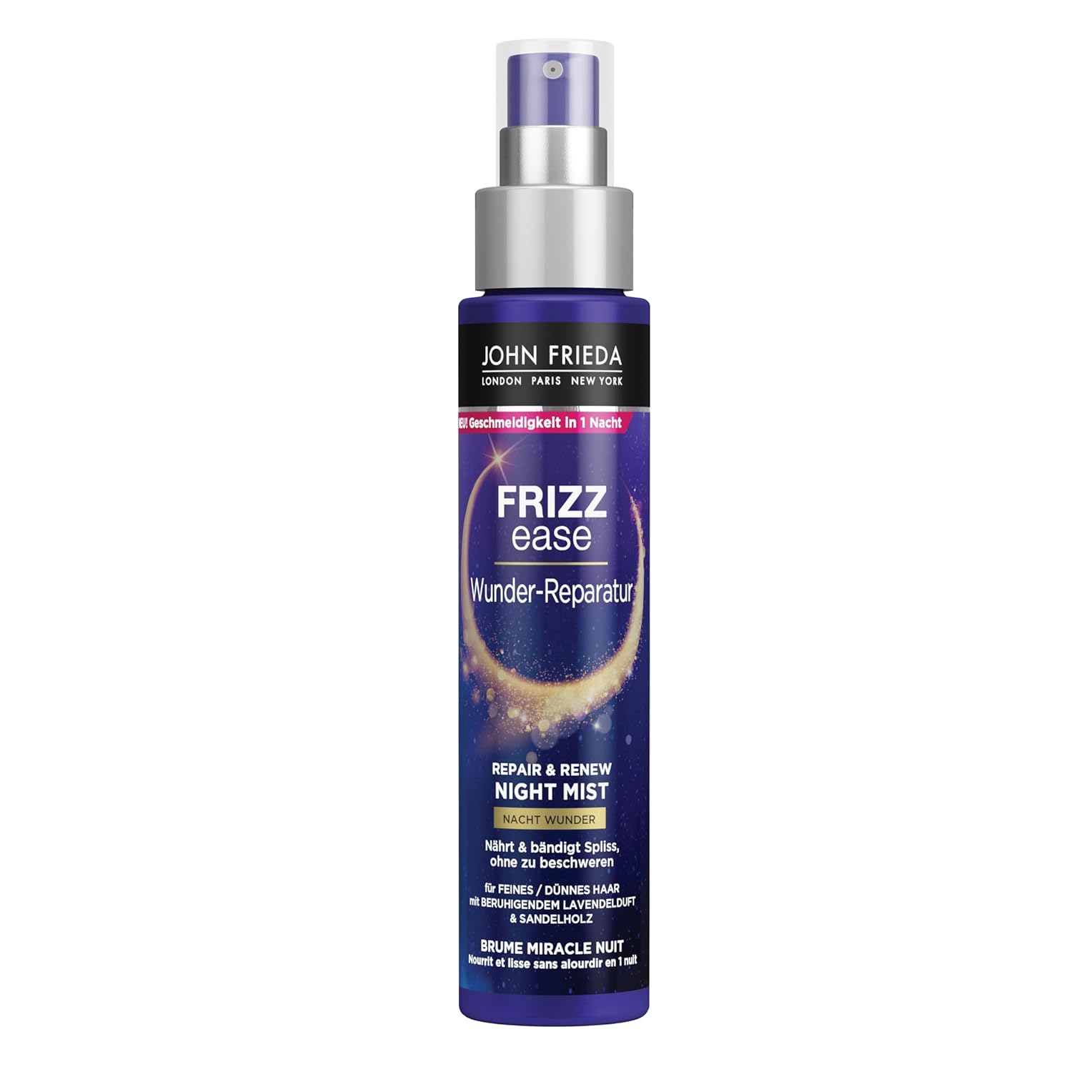 John Frieda Miracle Repair Night Miracle Moisturising Spray - Contents: 100 ml - Frizz Ease Series - For Fine, Thin Hair