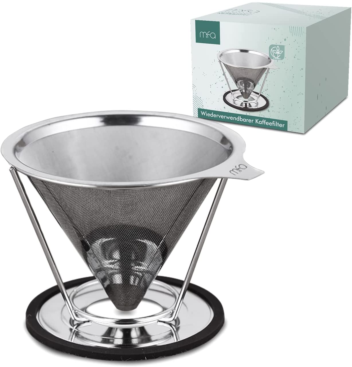mfa Reusable stainless steel coffee filter, ideal for filter coffee, chemex