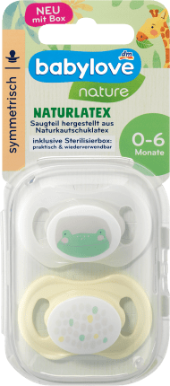 babylove Schnuller symmetrisch, Latex, Frosch/Punkte Gr. 1, 2 St
