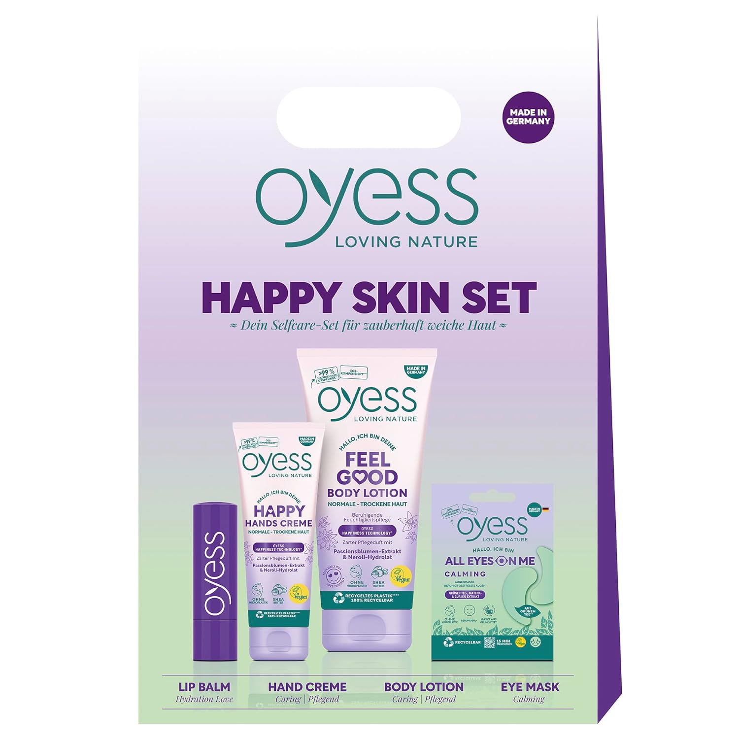 OYESS loving nature Happy Skin Gift Set, Set of 4, Purple