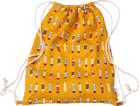 Gym bag with pen pattern, orange, approx. 32 x 40 cm, 1 piece