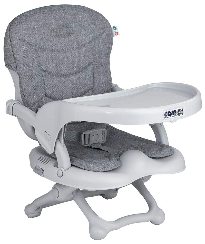 CAM Il Mondo del Bambino - art.S333/C244 - Booster Seat Smarty Pop - Made in Italy - Perfect from 6 to 36 Months - Grey Melange