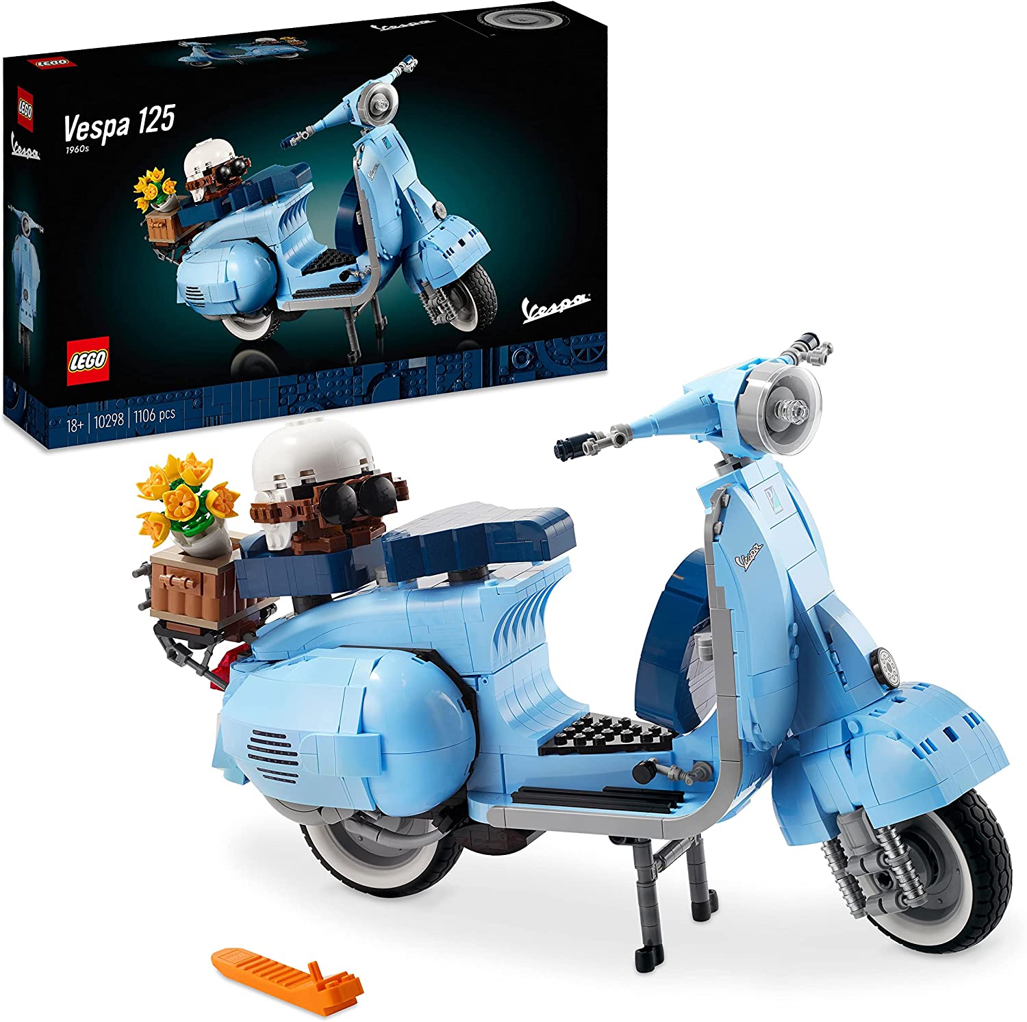 LEGO 10298 Vespa 125 Model Kit, Vintage Scooter from Italy, Set for Adults to Build and Display