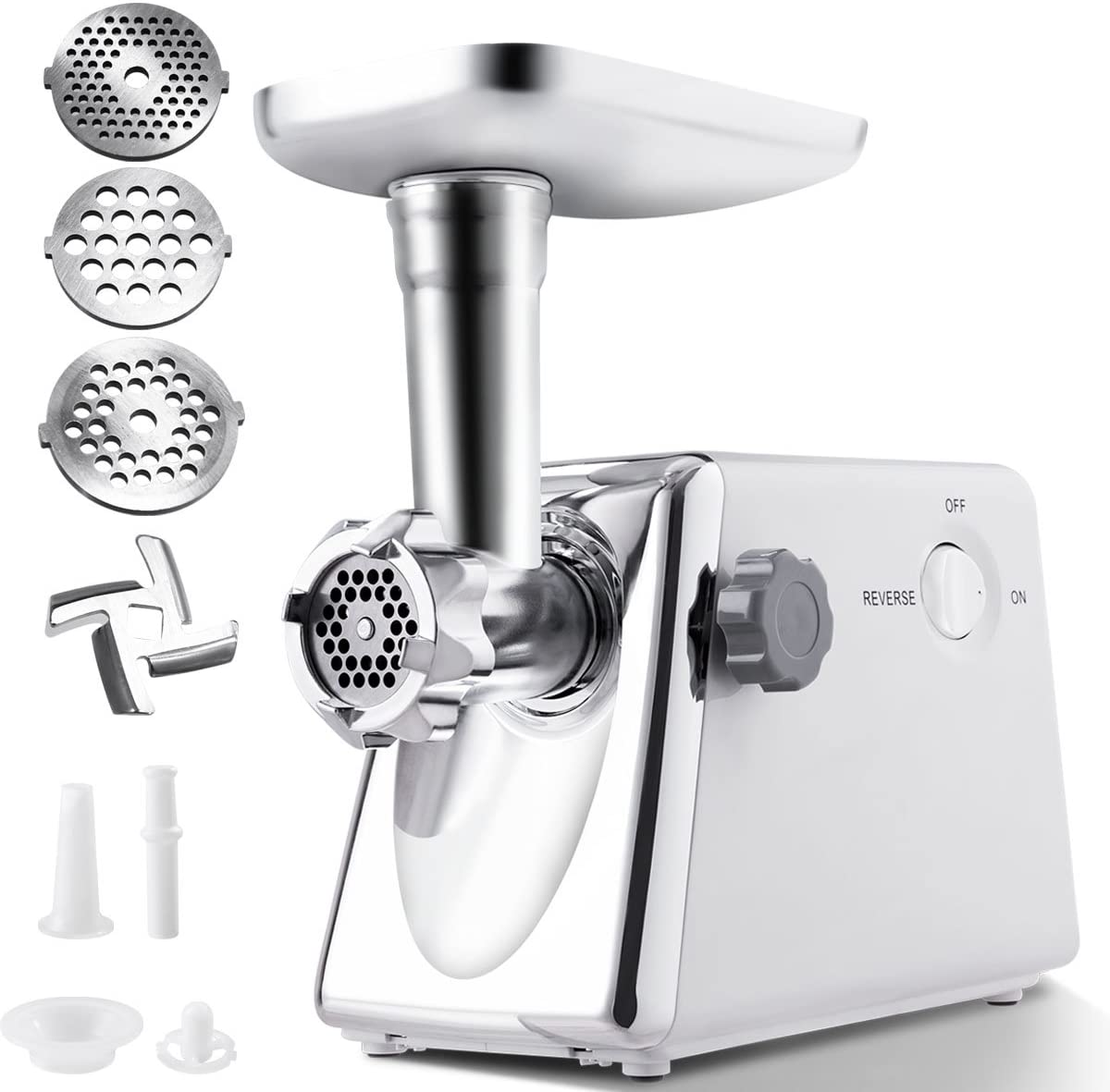 Dreamade Electric Mincer with Sausage Filler, Perforated Slicer, Sausage Machine 1300 W, Chopper for Kitchens