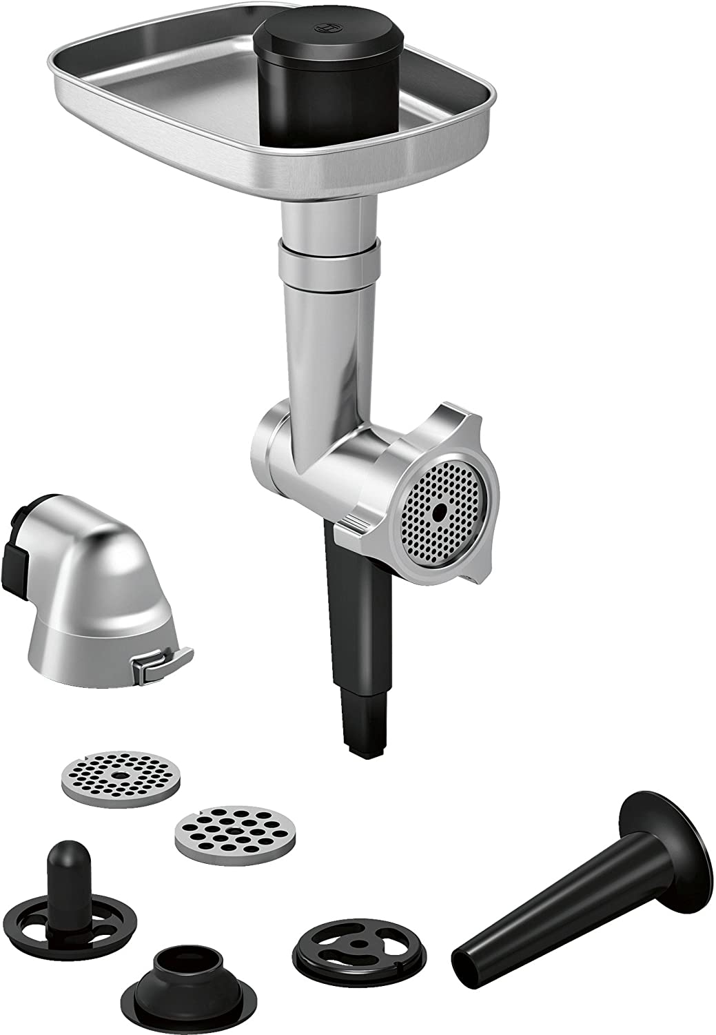Bosch Hausgerate Bosch Hunting Adventure MUZ9HA1 Accessory Set, Meat Grinder, Sausage Tamper, Gebbing Attachment, Perforated Discs 3.5 and 8 mm, Aluminium Mincer, for OptiMUM Food Processors
