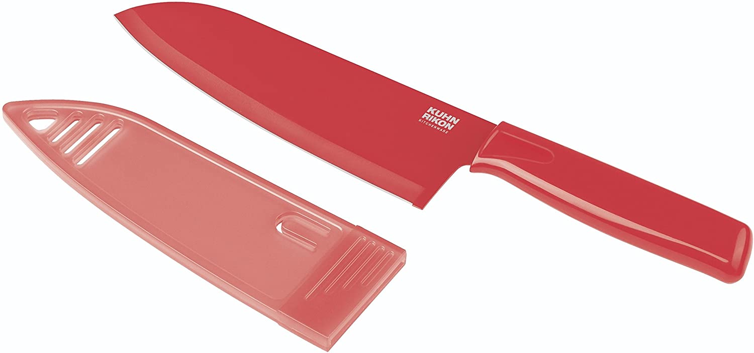 Kuhn Rikon Colori Non-Stick Chef\'s Knife, Red