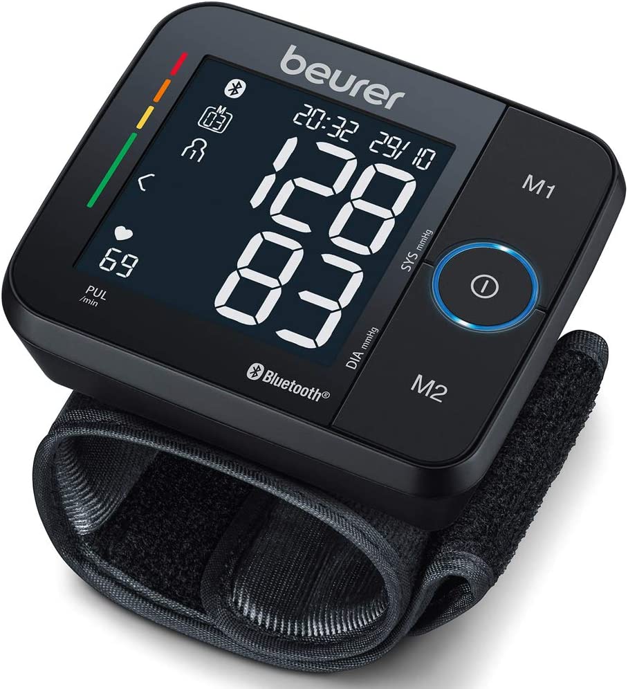 Beurer BC 54 Wrist Blood Pressure Monitor with App Connection, Inflation Technology, Colour Risk Indicator and Arrhythmia Detection, for Wrist Size 5.3-8.5 Inch, Medical Device