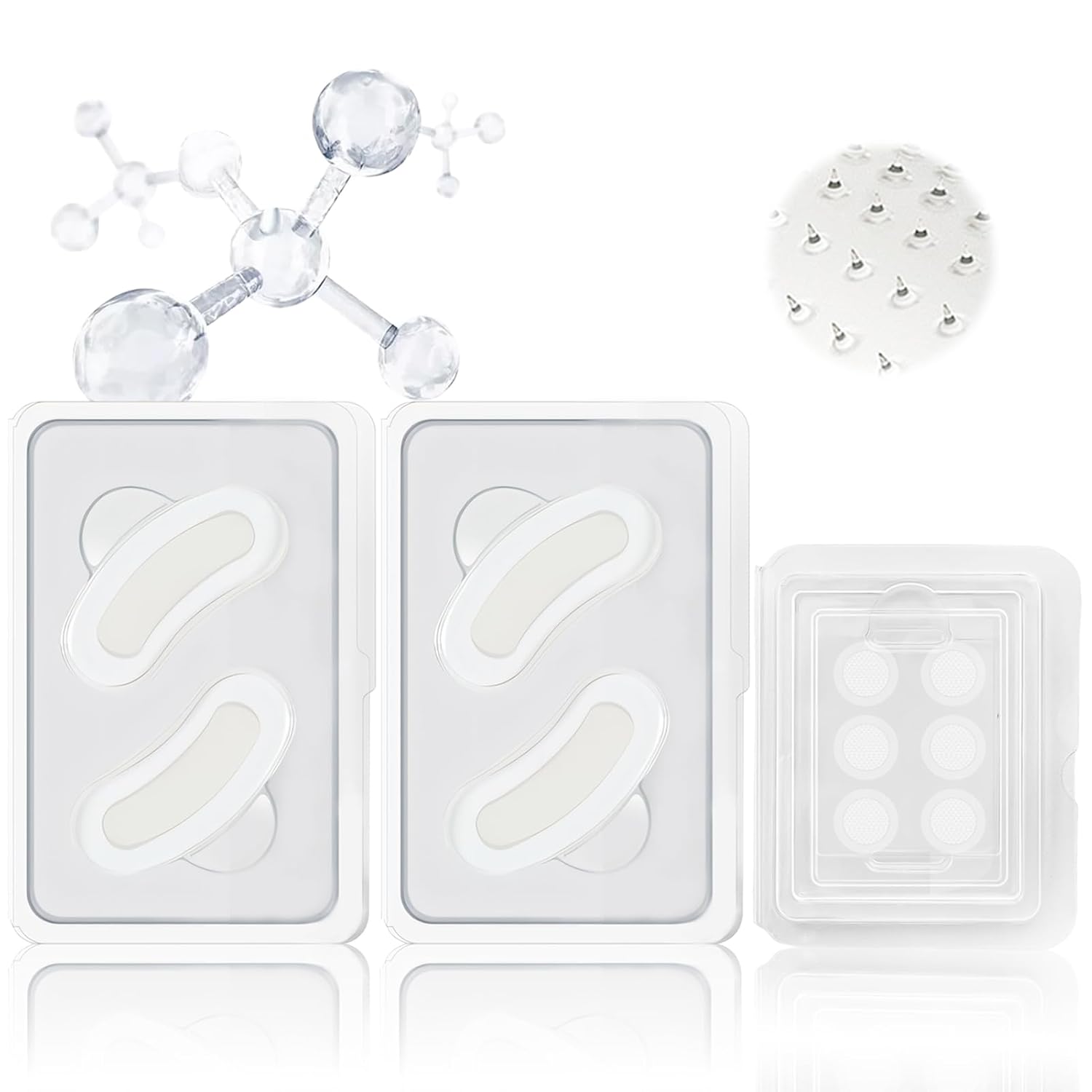 Allony Microneedling Patches + Pimple Patches Micro Needle, Invisible & Waterproof, Micro Needling Set Reduces Wrinkles and Swelling, Eye Pads Against Dark Circles, Blemishes, 4 Pieces + 6 Pieces