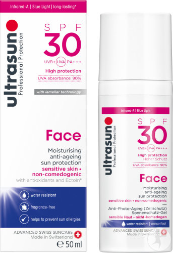 Ultrasun Face Anti-Age SPF30 Anti-Aging Sunscreen Gel Sensitive Skin Bottle 50ml