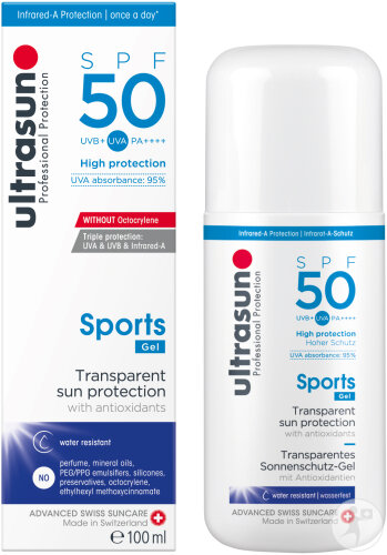 Ultrasun Sports Gel Transparent Sun Protection Gel SPF50 100ml