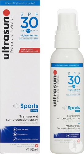 Ultrasun Sports Spray Transparent Sun Protection Spray SPF30 Pump Spray 150ml