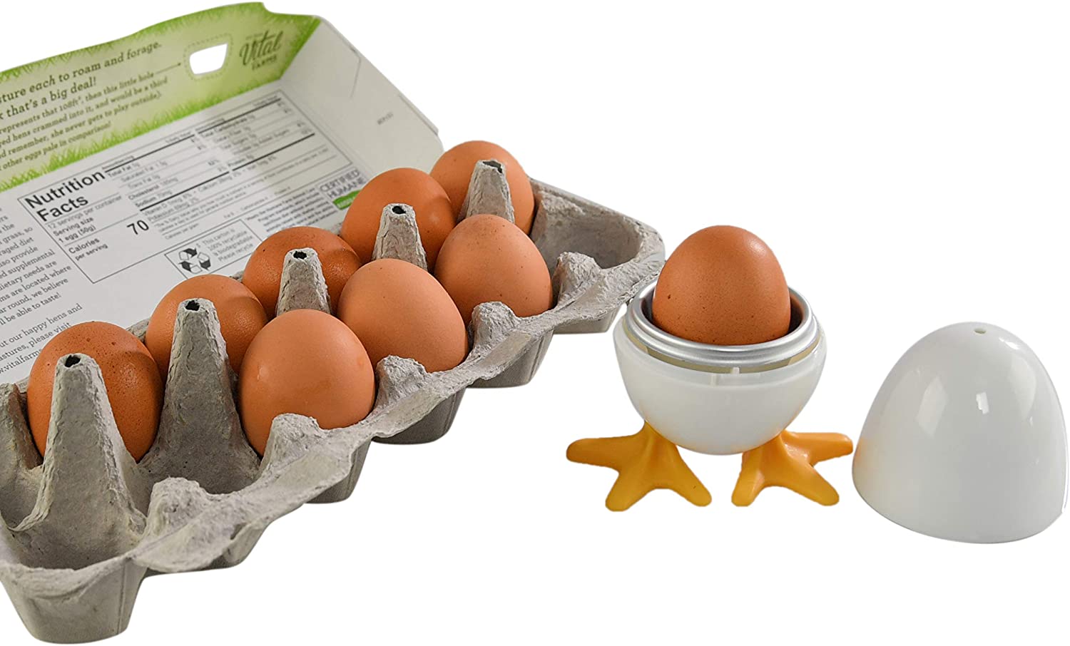 Home-X Microwave Egg Cooker with Splash Guard and Feet